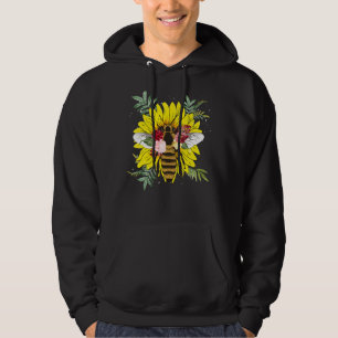 Bee Insect Botanical Garden Flower Floral Sunflowe Hoodie