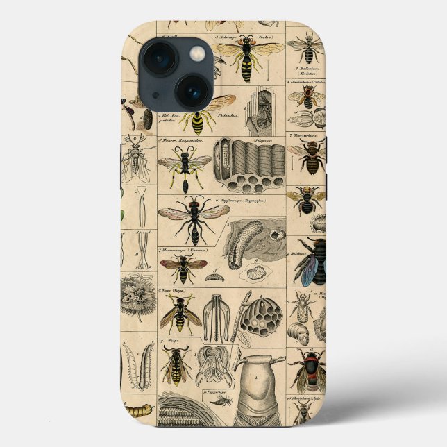 Bee Insect Bug Wasp Natural Nature Bees Painting Case-Mate iPhone Case (Back)