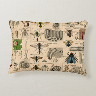 Bee Insect Bug Wasp Natural Nature Bees Painting Decorative Cushion