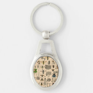 Bee Insect Bug Wasp Natural Nature Bees Painting Key Ring