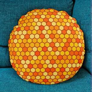Bee-Inspired Cosy Honeycomb Throw Pillow