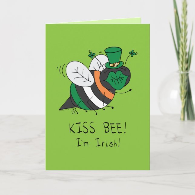 Bee Irish Funny St. Patrick's Day Card (Front)