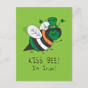 Bee Irish Funny St. Patrick's Day Postcard