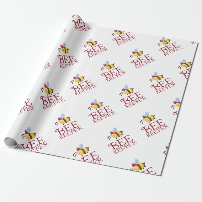 Bee Keeper Christmas Edition Wrapping Paper (Unrolled)