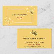 Bee keeper design customisable business card