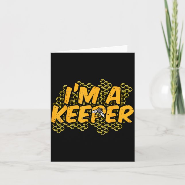 Bee-keeper Funny Beekeeng Pun Humour Honey Aarist  Card (Front)
