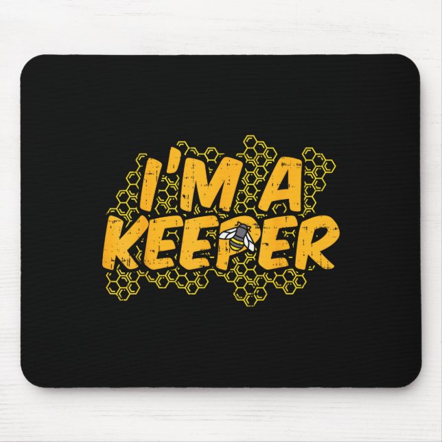 Bee-keeper Funny Beekeeng Pun Humour Honey Aarist  Mouse Pad (Front)