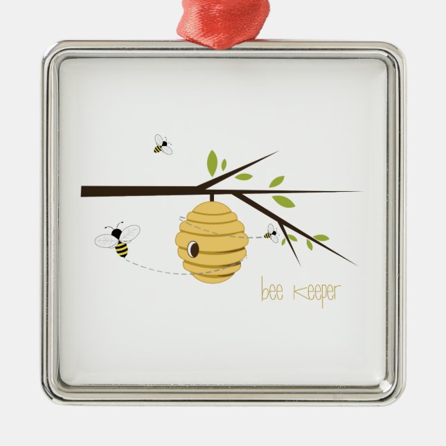 Bee Keeper Metal Ornament (Front)