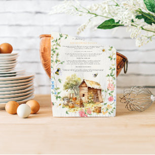 Bee Keeping Rustic Farm Monogram Tea Towel