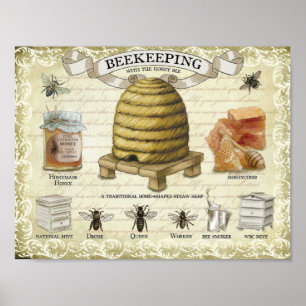 Bee Keeping With Honey Bees Poster