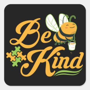 Bee Kind Autism Awareness Autism Superhero Square Sticker