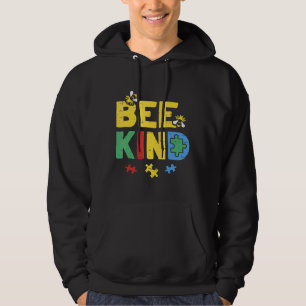 Bee Kind Autism Awareness Puzzle Autistic Hoodie