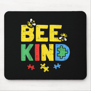 Bee Kind Autism Awareness Shirt Puzzle Autistic Mouse Pad