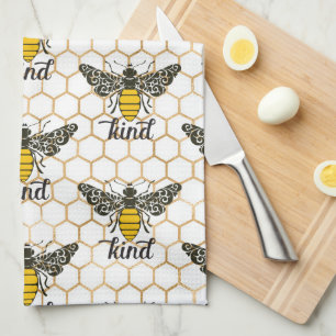 Bee Kind   Be Kind   Ornate Bee  Kitchen Towel