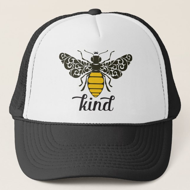 Bee Kind | Be Kind | Ornate Bee Trucker Hat (Front)
