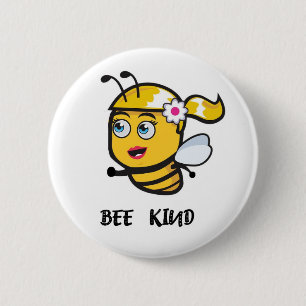 BEE KIND BEE 6 CM ROUND BADGE