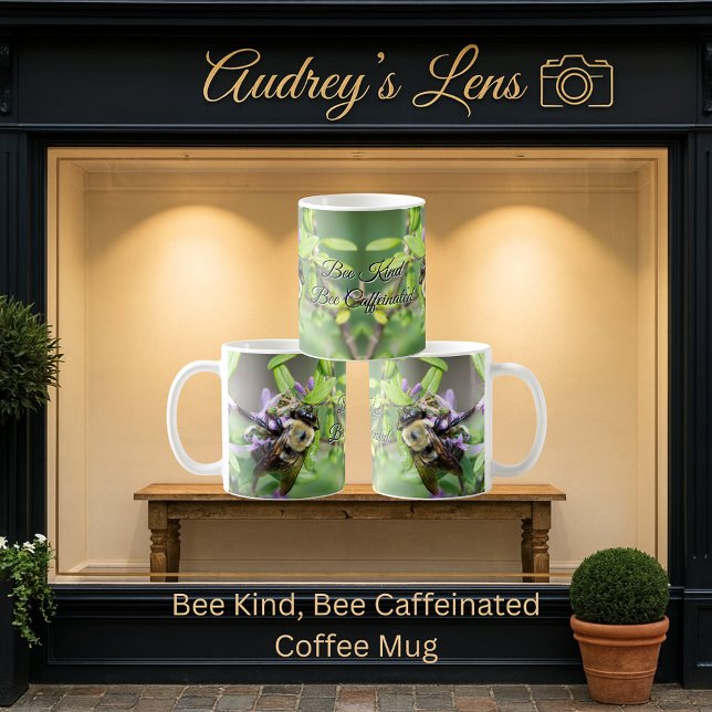 Bee Kind, Bee Caffeinated Coffee Mug (Creator Uploaded)