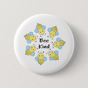 Bee Kind Bees 6 Cm Round Badge