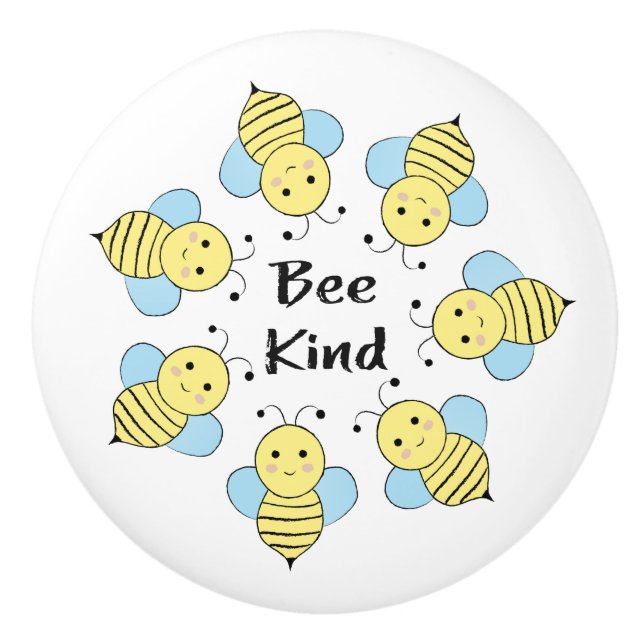 Bee Kind Bees Ceramic Knob (Front)