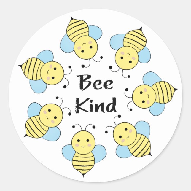 Bee Kind Bees Classic Round Sticker (Front)