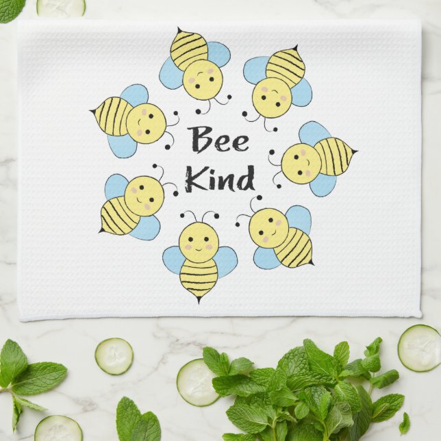 Bee Kind Bees Tea Towel (Folded)