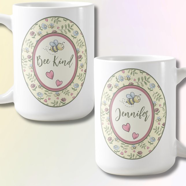 Bee Kind Bumblebee Personalised  Coffee Mug (Bee Kind Personalized Coffee Mug - Perfect Gift for Teachers)
