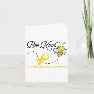 Bee Kind Childhood Cancer Awareness Month Gold Rib Card