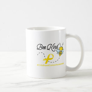 Bee Kind Childhood Cancer Awareness Month Gold Rib Coffee Mug