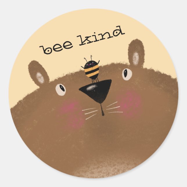 Bee Kind Classic Round Sticker (Front)