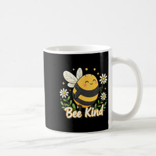 Bee Kind Cute Bee Cartoon Floral Eco Awareness Coffee Mug