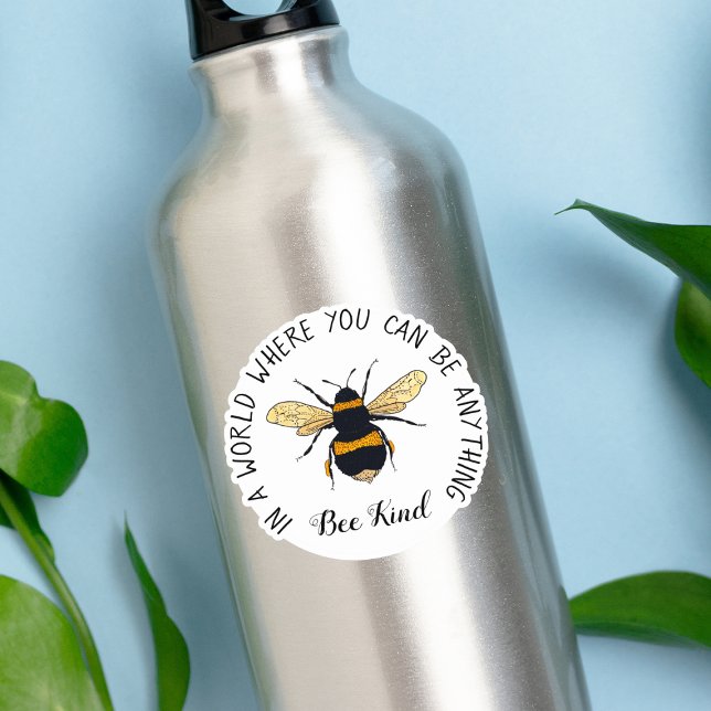 Bee Kind Cute Bumblebee Circular Typography (Creator Uploaded)