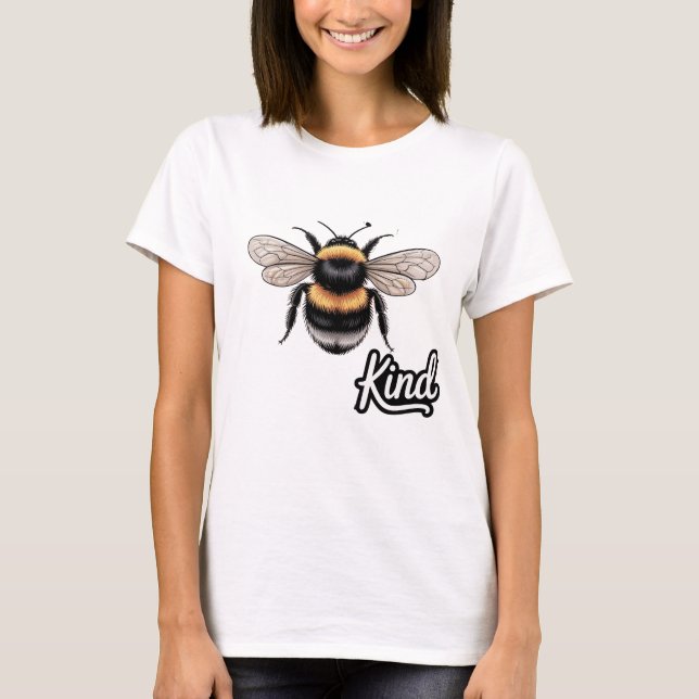 Bee Kind Cute Bumblebee Illustration - Inspiration T-Shirt (Front)