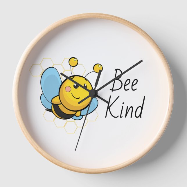 Bee Kind Cute  Clock (Front)