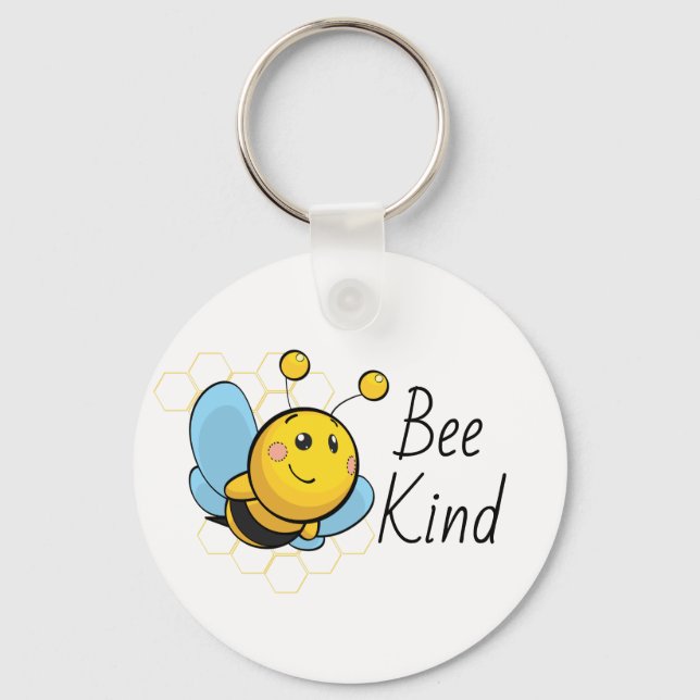 Bee Kind Cute  Key Ring (Front)