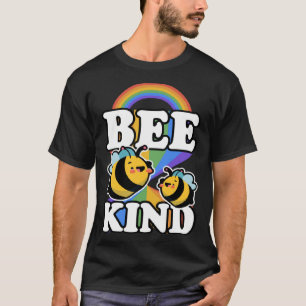 Bee Kind Cute Trendy  LGBTQ Ally Gay Pride Flag Ra T-Shirt