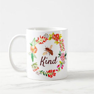 Bee kind floral  coffee mug