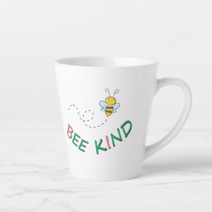 Bee Kind Funny Motivational Positive Quote Artwork Latte Mug