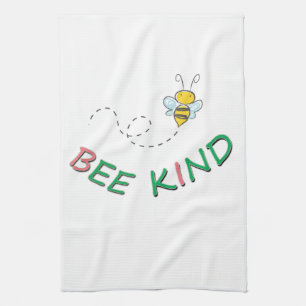 Bee Kind Funny Motivational Positive Quote Artwork Tea Towel