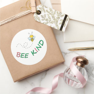 Bee Kind - Funny Motivational Quote Saying and Art Classic Round Sticker