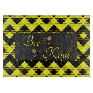 "Bee Kind" Gingham Cutting Board