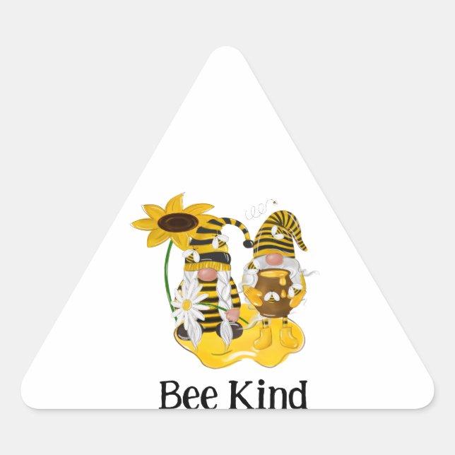 Bee Kind Gnome Customizable Sunflower Stickers (Front)