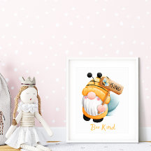 bee kind gnome poster