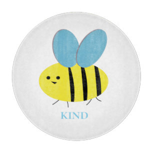 Bee Kind Grey Blue Cutting Board