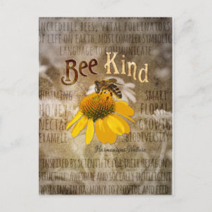 Bee Kind - Harmonious Nature Canvas Print Postcard