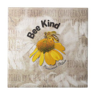 Bee Kind - Harmonious Nature  Ceramic Tile