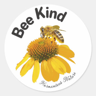 Bee Kind - Harmonious Nature Classic Round Sticker