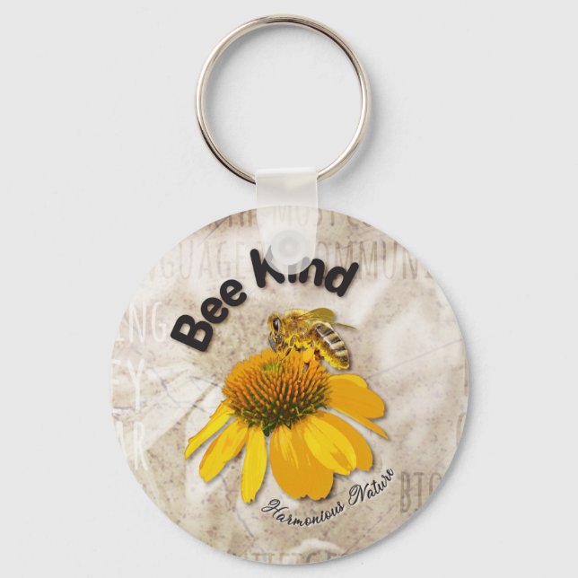 Bee Kind - Harmonious Nature Key Ring (Front)