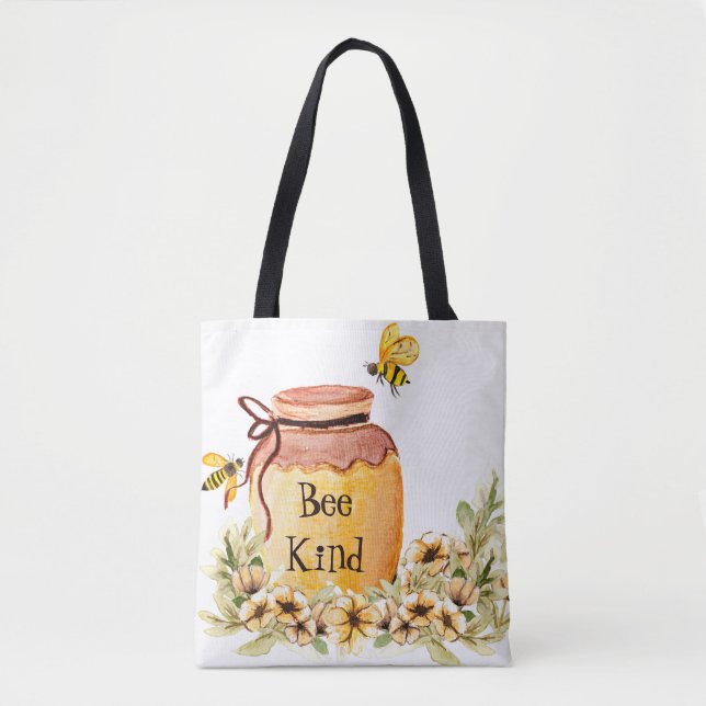 Bee kind honey pot  tote bag (Front)