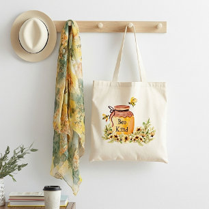 Bee kind honey pot tote bag