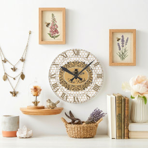 Bee kind honeycomb round clock